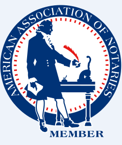 Logo of American Association of Notaries displaying current membership status