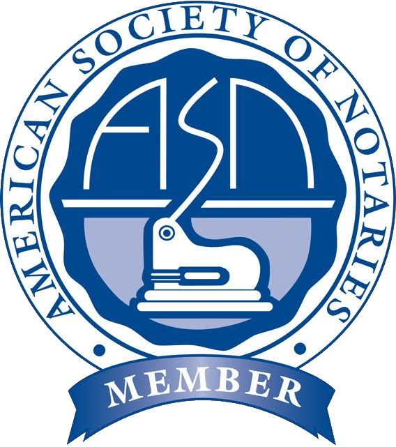 Logo of American Society of Notaries indicating current membership in organization.